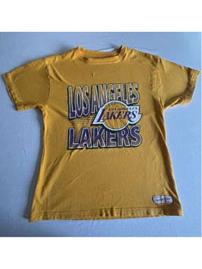 Mitchell & Ness Los Angeles Lakers T-Shirt Men’s Large Gold Retro Graphic Tee